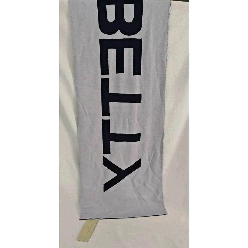 Sweaty Betty Scarf Black Cream Spell‎ Out Winter Warm super soft 95 x 15 neq